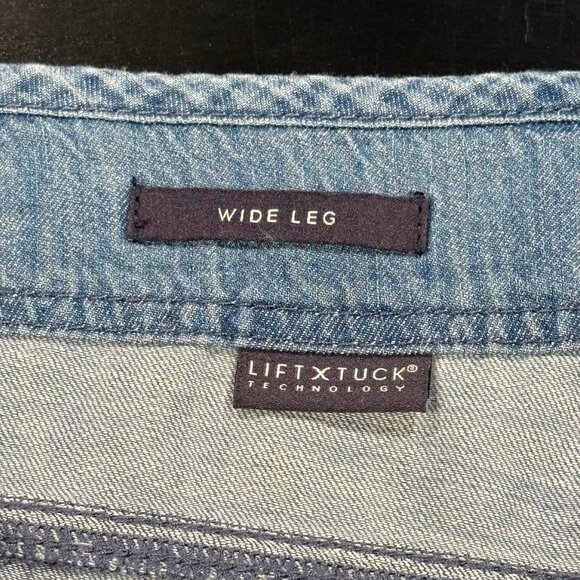 NYDJ Chambray Lift Tuck Technology Light Wash Wide Leg Pants Womens Size 24W - Picture 7 of 12